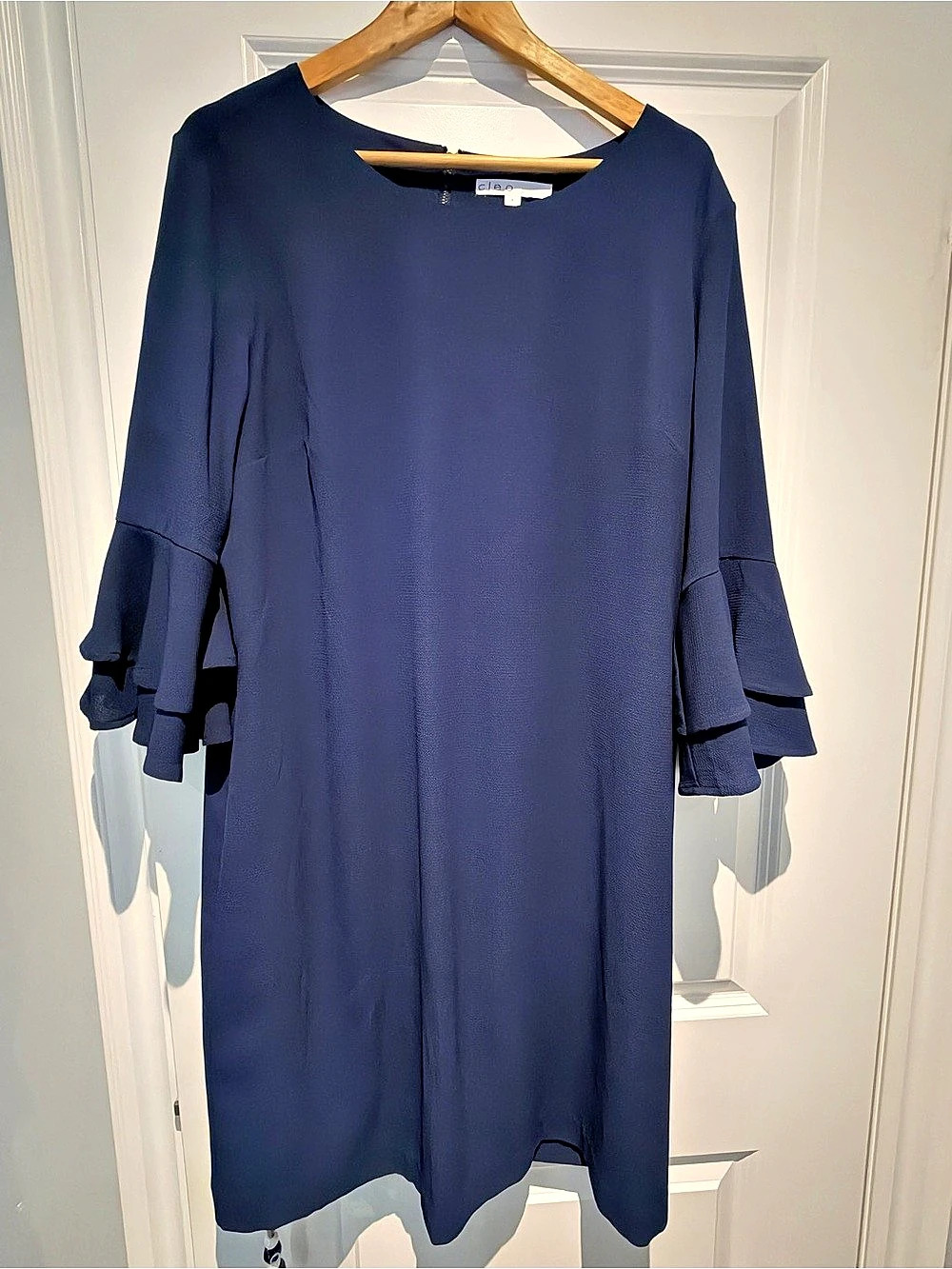 Cleo Ruffle Sleeve Mini Dress in Blue Size 16